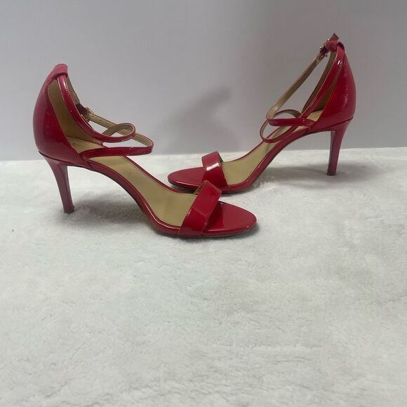 Michael Kors Simone Mid Sandal Patent Red Size 6 - Picture 2 of 8